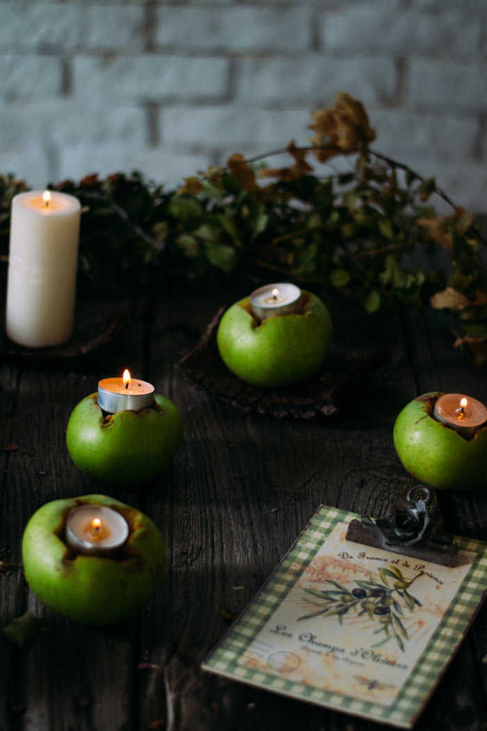 Deco velas DIY manzanas 